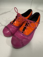 Bloch Jason Samuel Smith Ladies Professional Tap Shoes Fuchsia Orange size 6