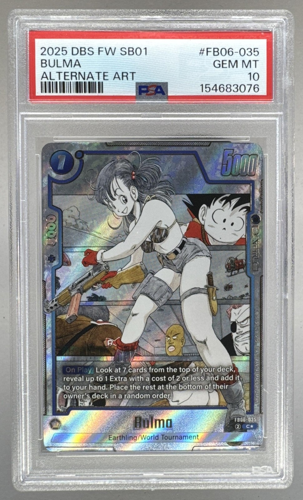 3076 Bulma 2025 Dragon Ball Super Fusion World SB01 #FB06-035 Alt Art PSA 10