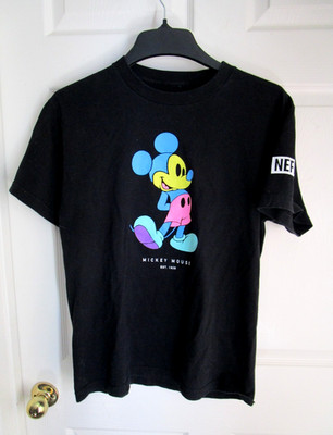M NEFF DISNEY Limited Edition MICKEY MOUSE Tee T-Shirt Black unwon MINT