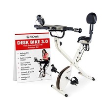 Standing Exercise Bike Desk 3.0 - Adjustable Height, Laptop Tray, 300 lbs