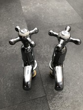 Beautiful Sanitor Hot and Cold Chrome Taps, Vintage Product From Cast Iron Bath