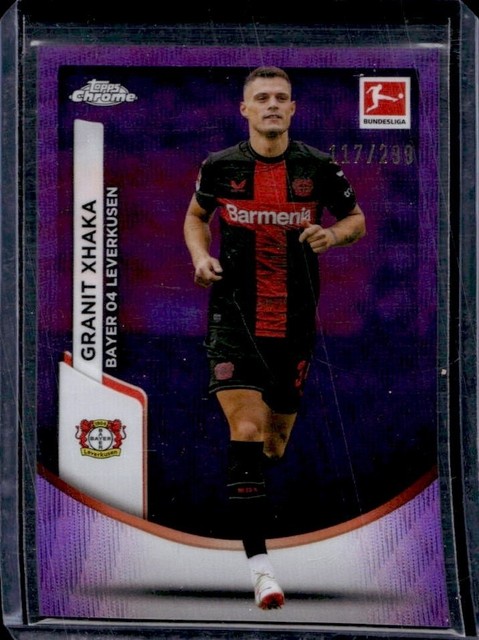 2023-24 Topps Chrome Bundesliga Granit Xhaka Purple Wave Refractor #/299