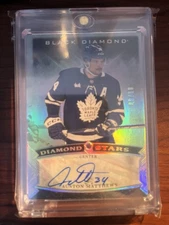 2023-24 UD Black Diamond Auston Matthews Auto #09/10 Diamond Stars Relic BDS-AM