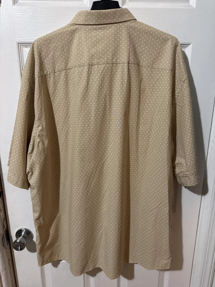 Camisa Linea Uomo Para Hombres 5XL Blanco Tostado Lunares Manga Corta Botón Delantero Grande Alta Foto 2 de 4