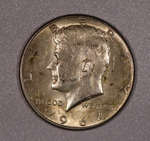 1964-P "Kennedy" Half Dollar Silver Coin, Almost Uncirculated Condition
