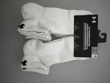 Under Armour Training Cotton Cushioned Quarter Ankle White Socks 6-pack XL