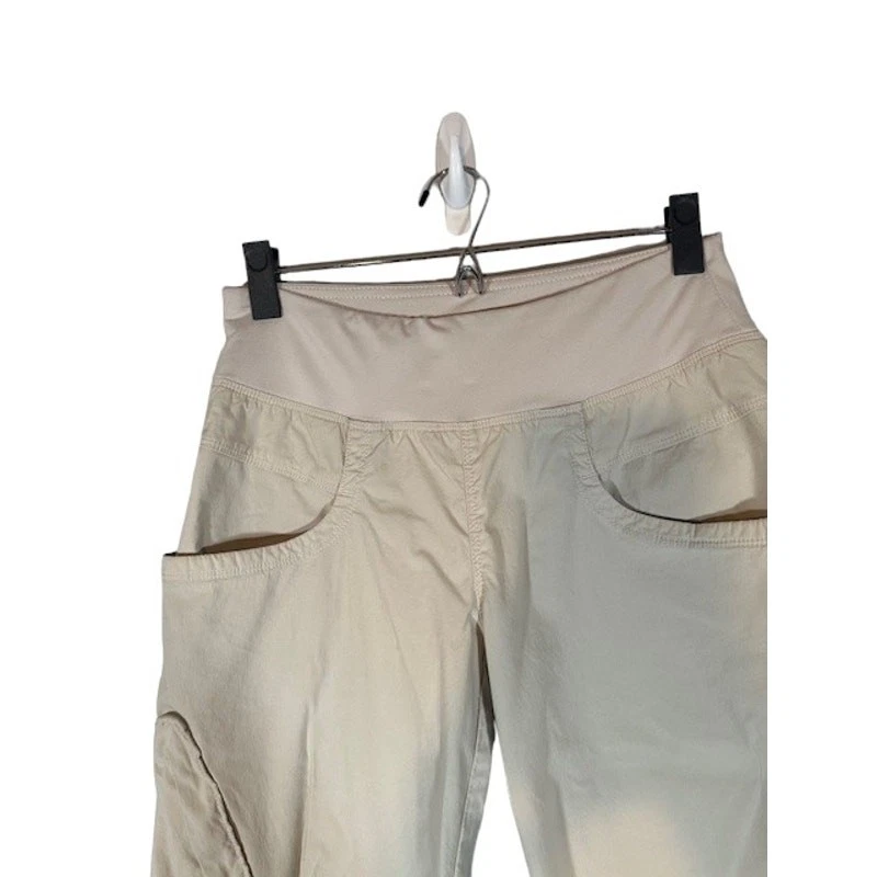 Prana Cream Maternity Cotton Blend Cropped Capri Pants Women Sz S - Image 3 of 4