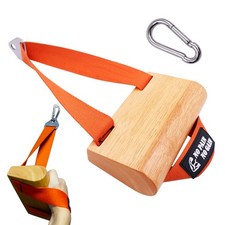 Ergonomic Arm Wrestling Handle with Wooden Grip, Wrist  Forearm orange