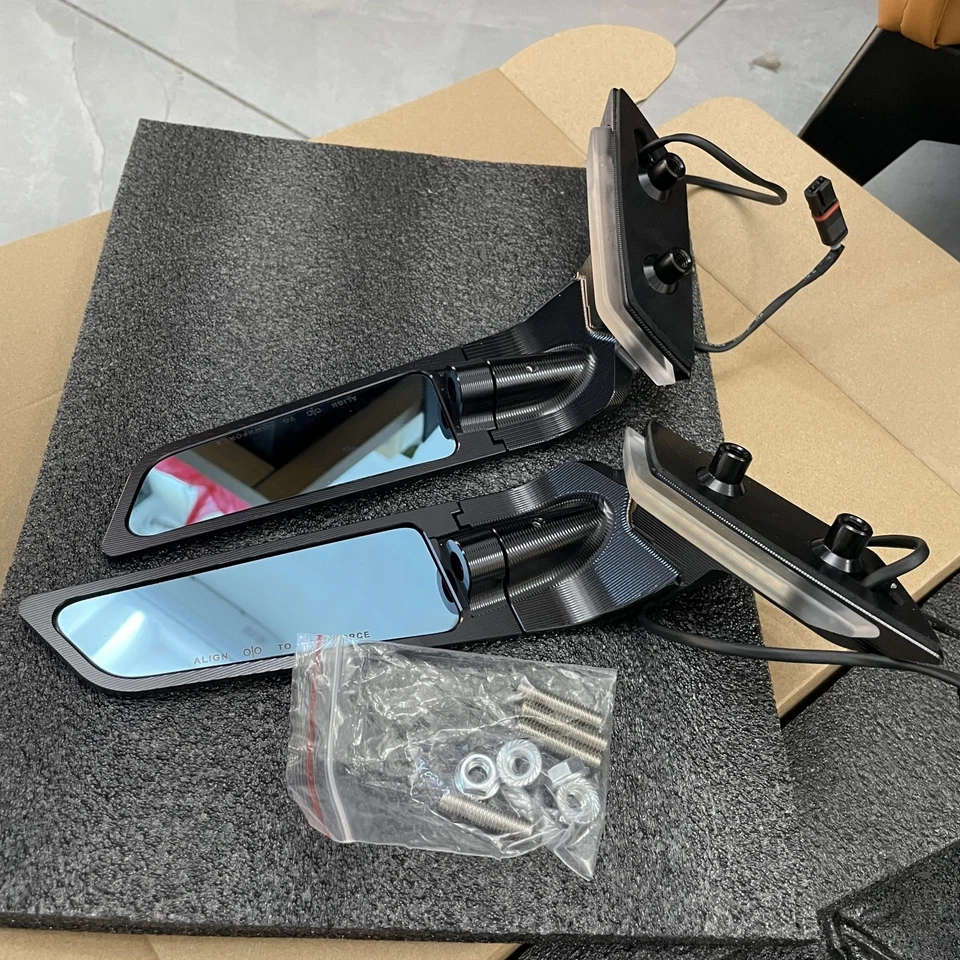 Espejos retrovisores laterales 2025 con kit de señal de giro LED para BMW S1000RR 2019-2025 Foto 4 de 4