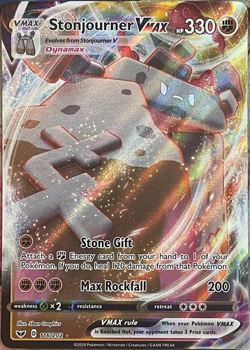 Stonjourner VMAX Ultra Rare - 116/202 - Sword & Shield Base Pokemon 2020