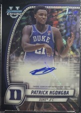 2024-25 Bowman Chrome U Patrick Ngongba Black Wave 1st Bowman Auto #58  Duke
