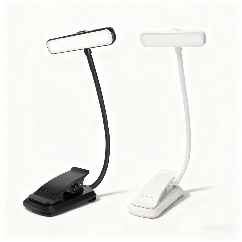 LED Reading Book Light Clip Flexible USB Rechargeable Bed Travel Desk Laptop - Image 4 of 4