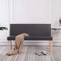 Sitzbank Kunstleder Grau 139,5 Cm Polsterbank Esszimmerbank Wohnzimmerbank