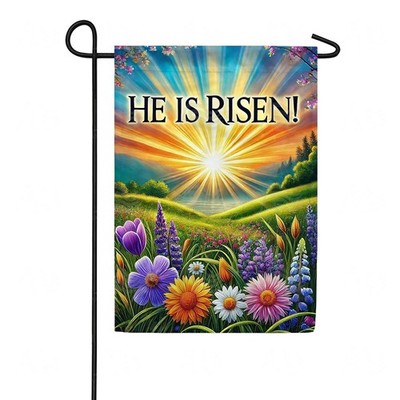 He Is Risen Easter Meadow Flag Graden Flag