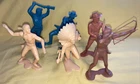 Lot of 6 Marx Cowboys & Indians 6" Plastic Figures