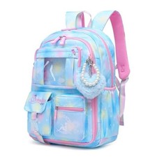 Girls Backpack School Bookbag for Kids Elementary Middle School, 17 inch Blue