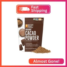 BetterBody Foods Organic Cacao Powder, Rich Chocolate Flavor, Non-GMO, Gluten-Fr