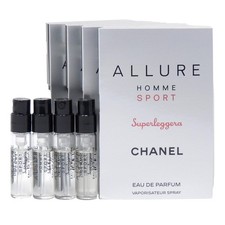 CHANEL ALLURE HOMME SPORT SUPERLEGGERA EDP 1.5ml .05oz x 4 COLOGNE SPRAY SAMPLES