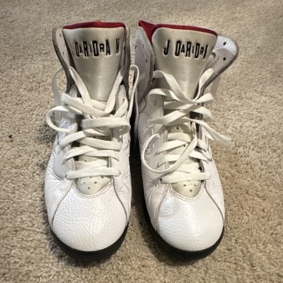 Jordan Air Jordan 7 Retro Cardinal White Red Leather Athletic Sneakers CU9307-1 