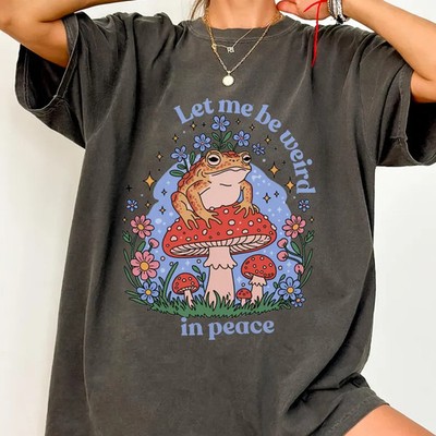 Weird Frog Cottagecore Mushroom Comfort Tee