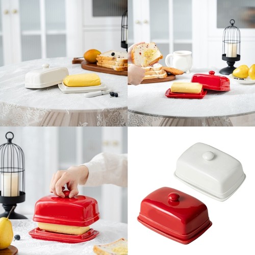 Multifuntional Ceramic Butter Storage Box Suitable for Refrigerator Organization - Zdjęcie 3 z 10