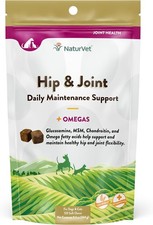 NaturVet Hip  Joint Daily Maintenance Support for Dogs and Cats 120 Soft Chews