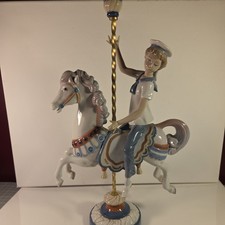 Lladro’ Porcelain Sculpture - Boy on Carousel Horse damaged See pictures 