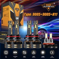 6x Auxbeam 9005 H11 Canbus Led Headlight Foglight For Toyota Rav4 2013 2014 2015