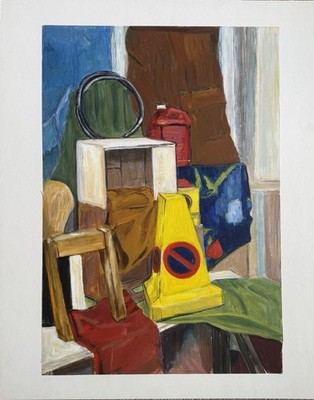 Nützliche Dinge? Ecke eines Dachbodens ''von M. Newell Originalgemälde 20*24'' montiert