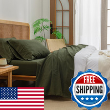 Bestouch Sheet Set 100 Washed Cotton Linen Feel Super Soft Comfortable Chic