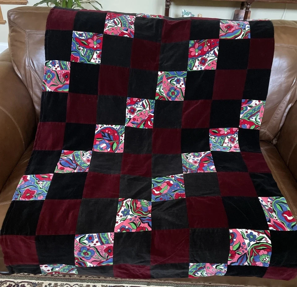 "Manta de terciopelo vintage Walker Mountain Crafts 38"x 78"" EE. UU. Foto 2 de 4