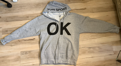 Yori Sport OK! It's a Party Wegonbeok Hoodie L Grey Graphic