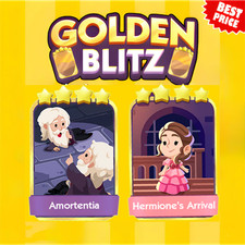 MonoPoly Go - 4  Golden Blitz Stickers   Amortentia  Hermione's Arrival   