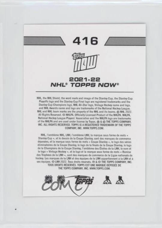 2021-22 Topps Now NHL Stickers /306 Alex Ovechkin #416 - Image 2 of 2