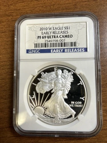 2010-W Proof $1 American Silver Eagle NGC PF69 Early Releases Blue Label