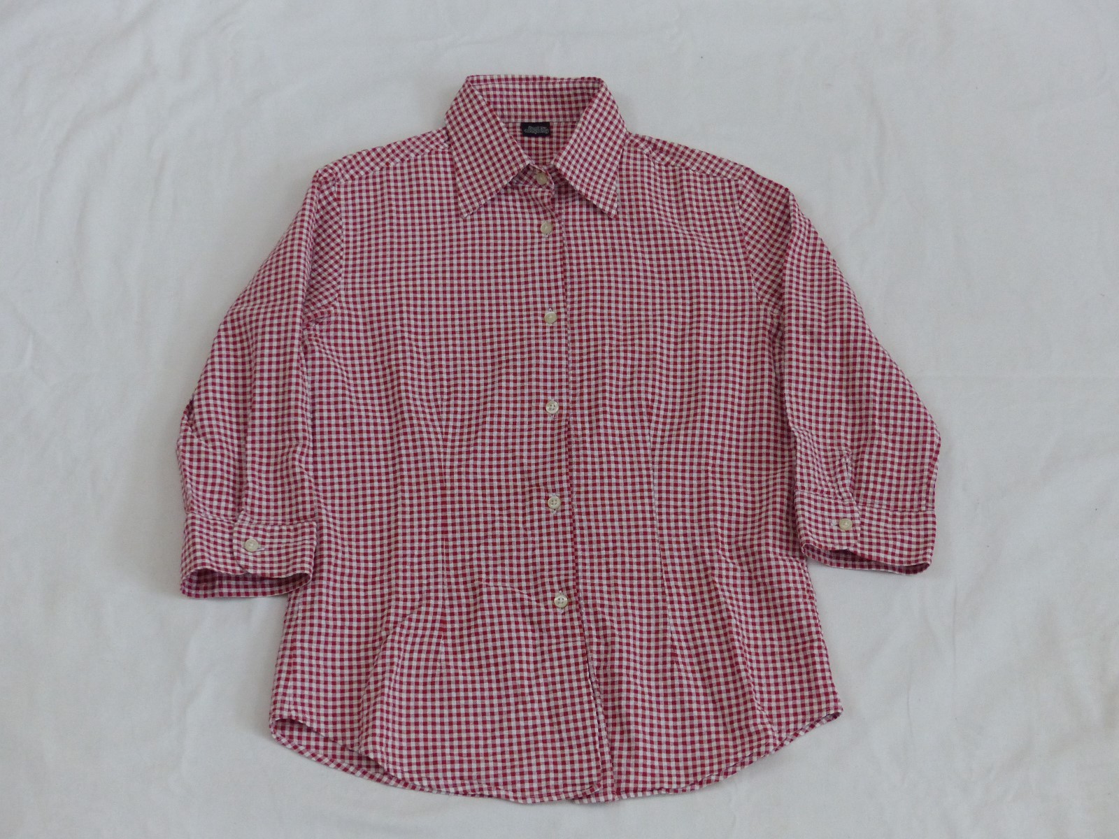 BEST COMPANY Women's Blouse Vintage Checked Red White Hooligans Size: S 42 Tip image 5