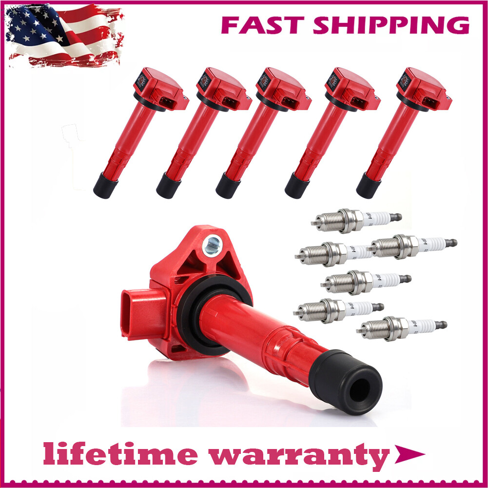 6 Pack Ignition Coils & Iridium Spark Plugs Compatible with Honda Pilot Odyssey Saturn Vue