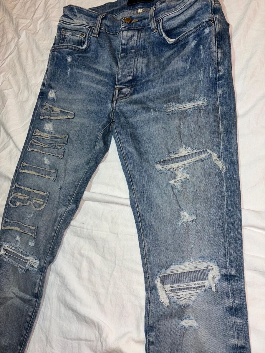 Amiri Denim Light Blue LOGO Print Jeans Size 30 | eBay Amiri Denim Light Blue LOGO Print Jeans Size 30 | eBay