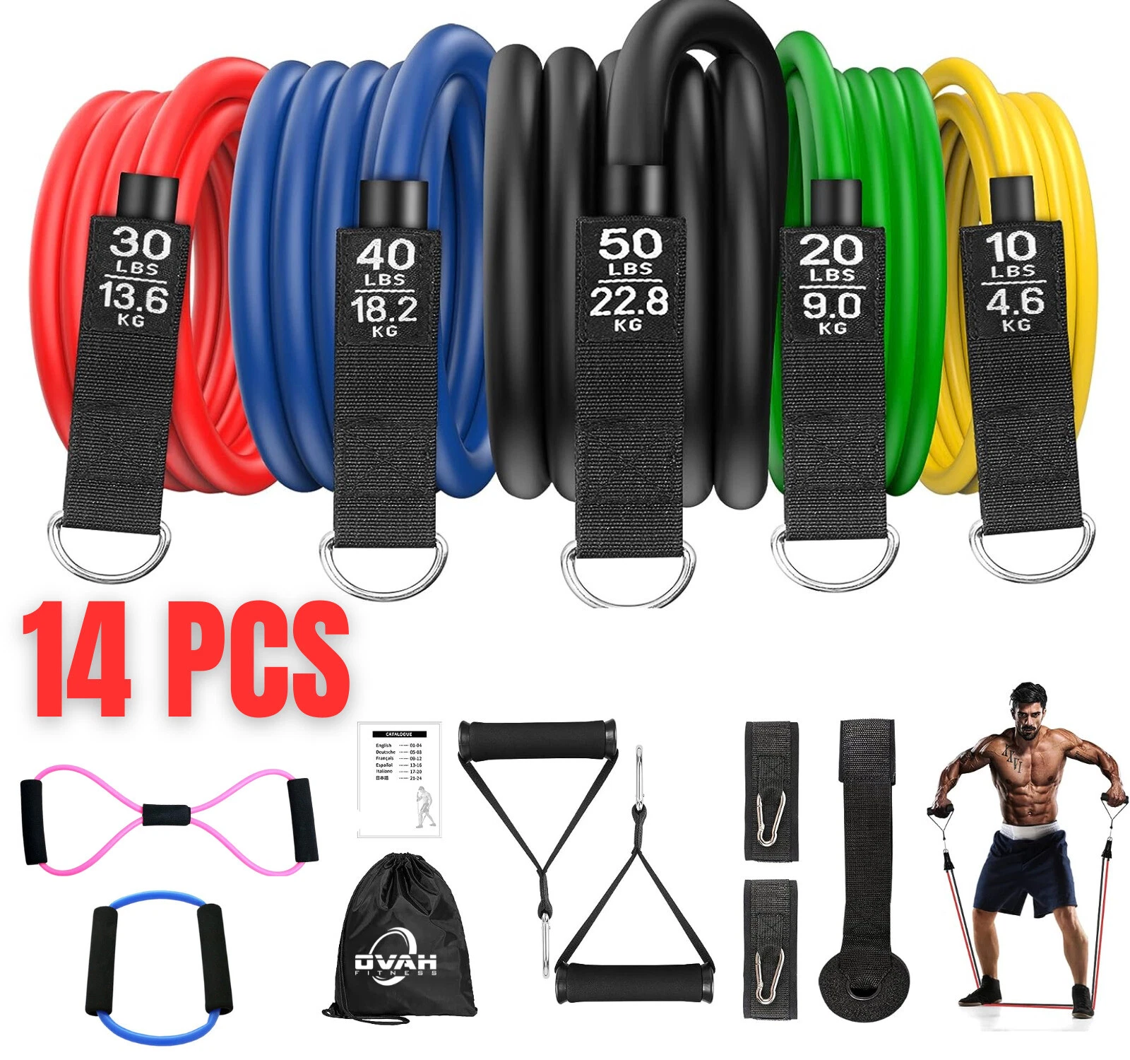14PCS Set Resistance Bands Workout Exercise Crossfit Fitness Yoga Training Tubes
Opens in a new wind