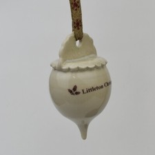 Handmade Porcelain Christmas Ornament "Littleton Christmas" Pine Pottery