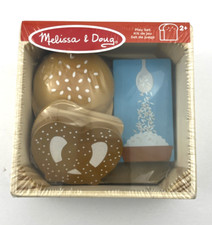 Melissa Doug Food Group Play Set Wooden Rice Bread Buns Pretzel Toddlers