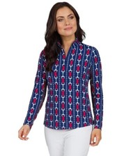 NWT IBKUL Golf Tennis 1/4 Zip Top Pullover Shirt S M XL Longsleeve Mesh D2