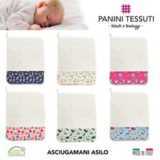 ASCIUGAMANO ASILO nido 100% Spugna Cotone Anallergico ricamo