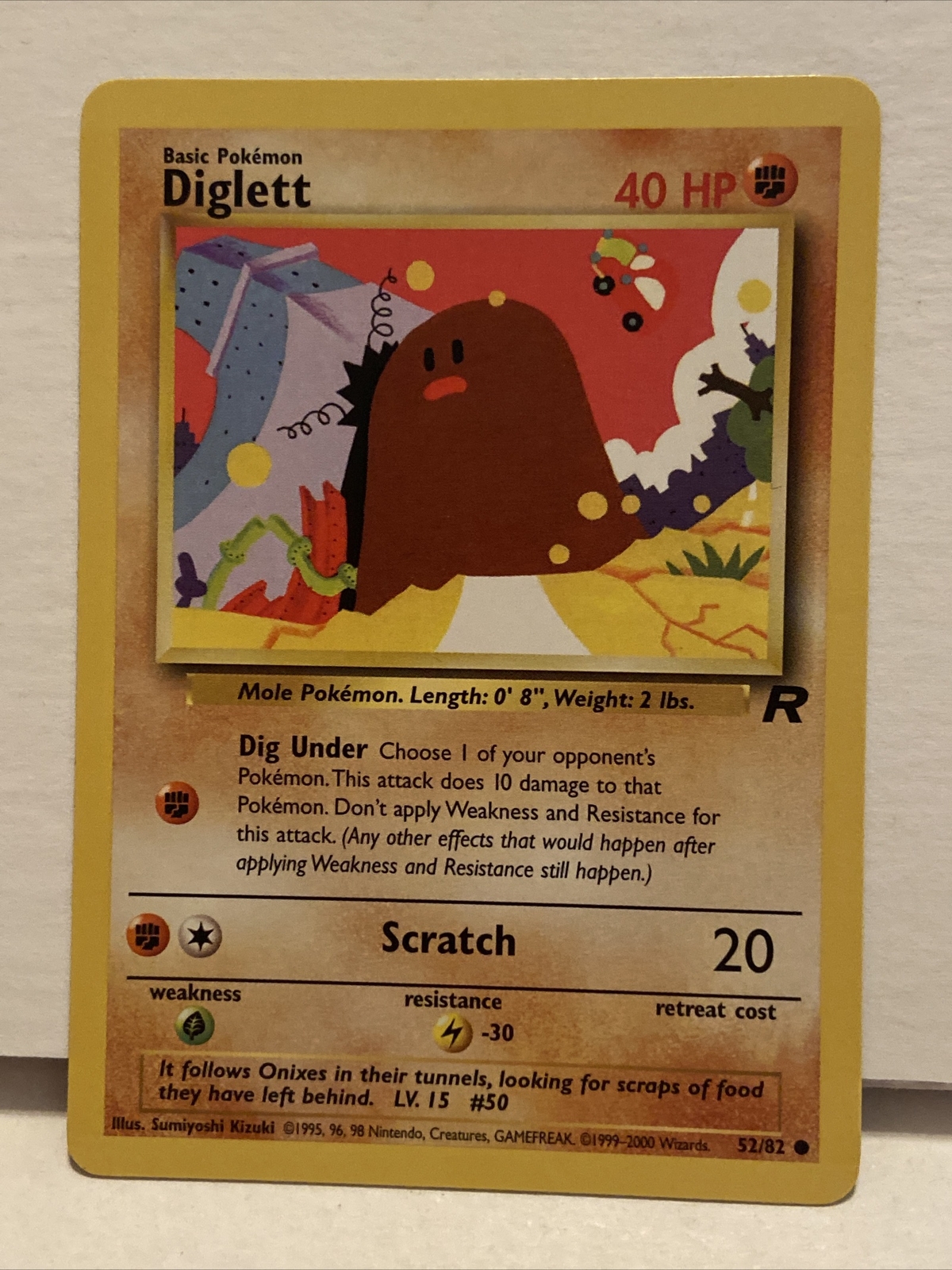 Diglett 52/82 Pokemon Card Team Rocket Unlimited NM-Mint Vintage
