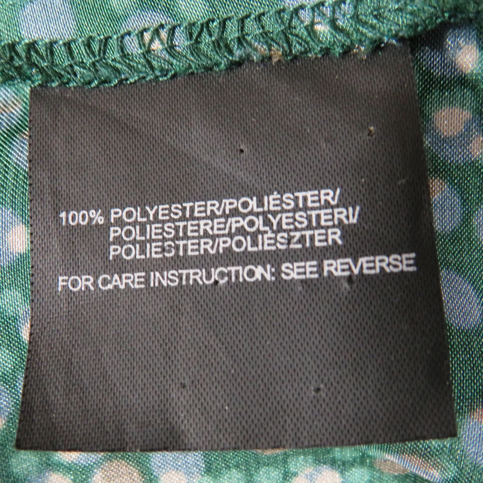 Blusa para mujer Mexx verde satinado estampado abstracto cuello abotonado talla 6 Foto 3 de 4