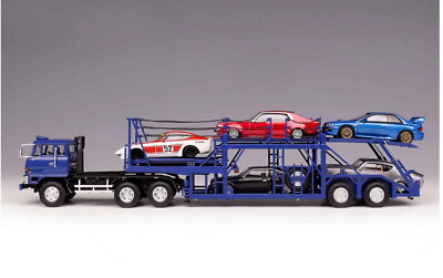 DD Models 1/64 Scale Fuso Truck Car Transporter Blue Diecast Model