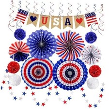 4th of July Decorations Patriotic Decor Love USA Banner Red White Usa Banner