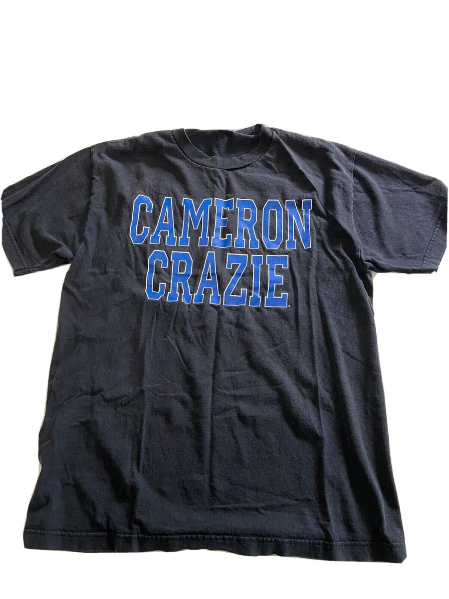 Mens VINTAGE Black Cameron Crazie Duke Blue Devils Basketball T Shirt Sz L