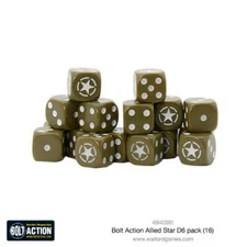 Allied Star D6 Dice (16) Bolt Action Warlord Games