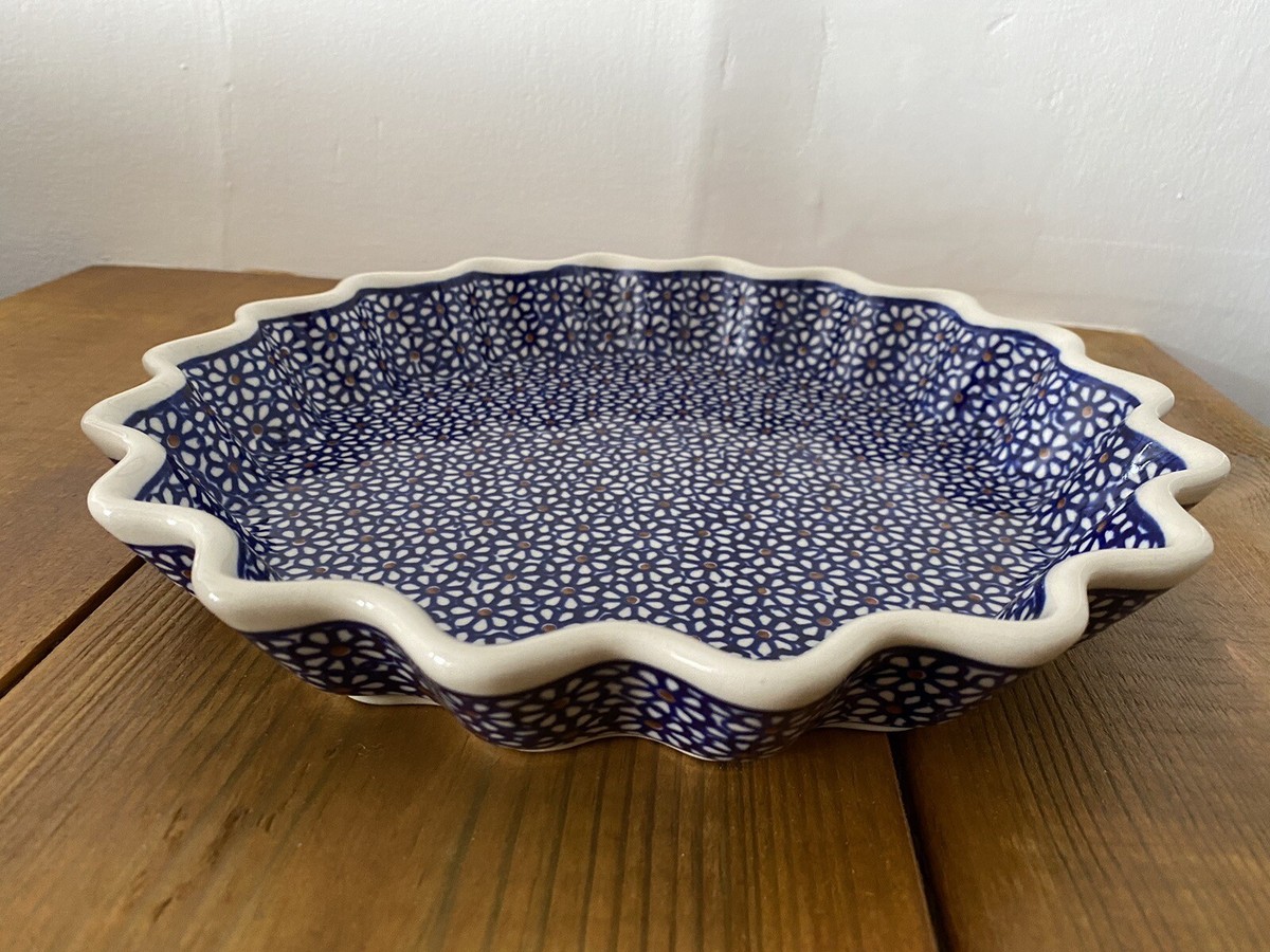 Polish Pottery Ceramic Flan Dish Polish Pottery 10